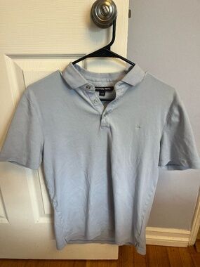 MICHAEL KORS Polo Shirt Medium M Blue Short Sleeve